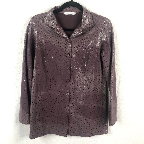 Marissa Padovan Jacket Womens Medium Purple Shiney Metallic Rome Italy Designer
